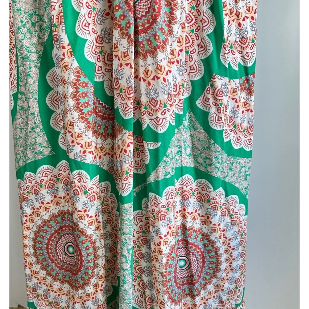 Made in Italy Boho Mandala Maxi Dress Resort Festival Ibiza Peasant‎ Large Beach - Picture 10 of 10
